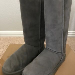 Tall grey UGG boots, size 10